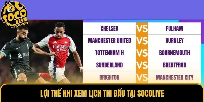 Lợi thế khi xem lịch thi đấu tại Socolive